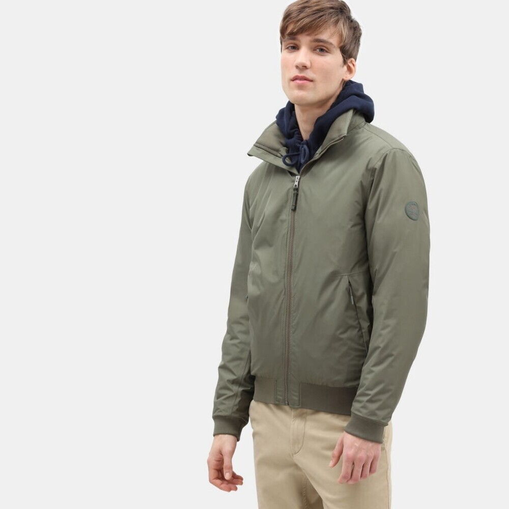 Timberland Sailor Bomber Jacket Men's Small Green Long Sleeve Full Zip GBO185